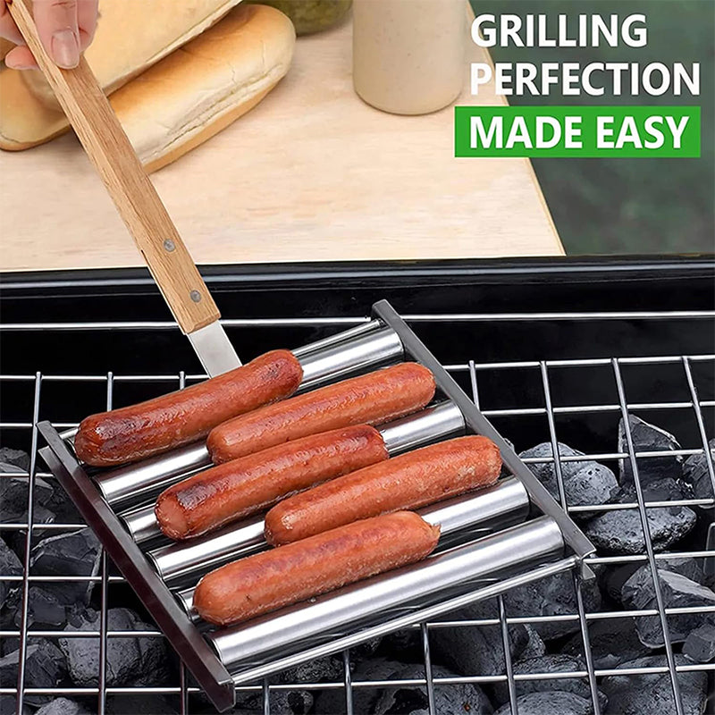 Rolling hot dog rack