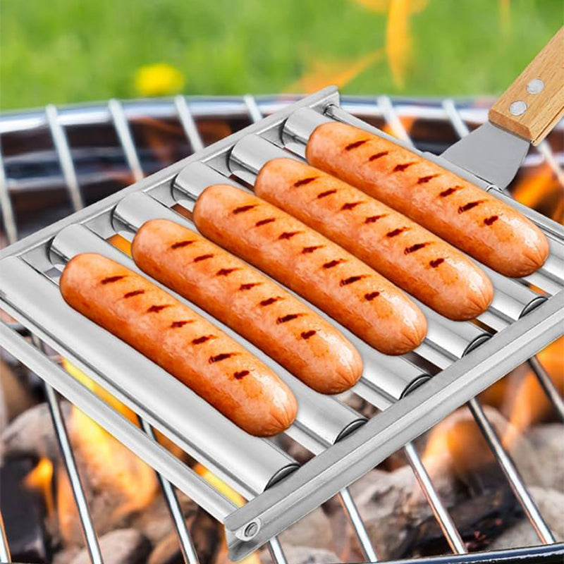 Rolling hot dog rack
