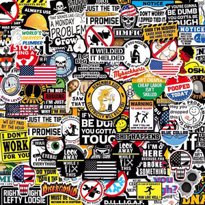 150pcs Hard Hat Stickers Pack(DIRTY) for Helmets Toolboxes