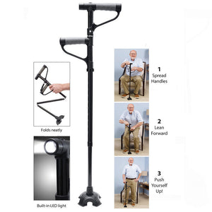 Non-slip Foldable Walking Stick With Led Light